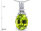 Star K  Oval 10x8 Genuine Peridot Fashion Pendant Necklace