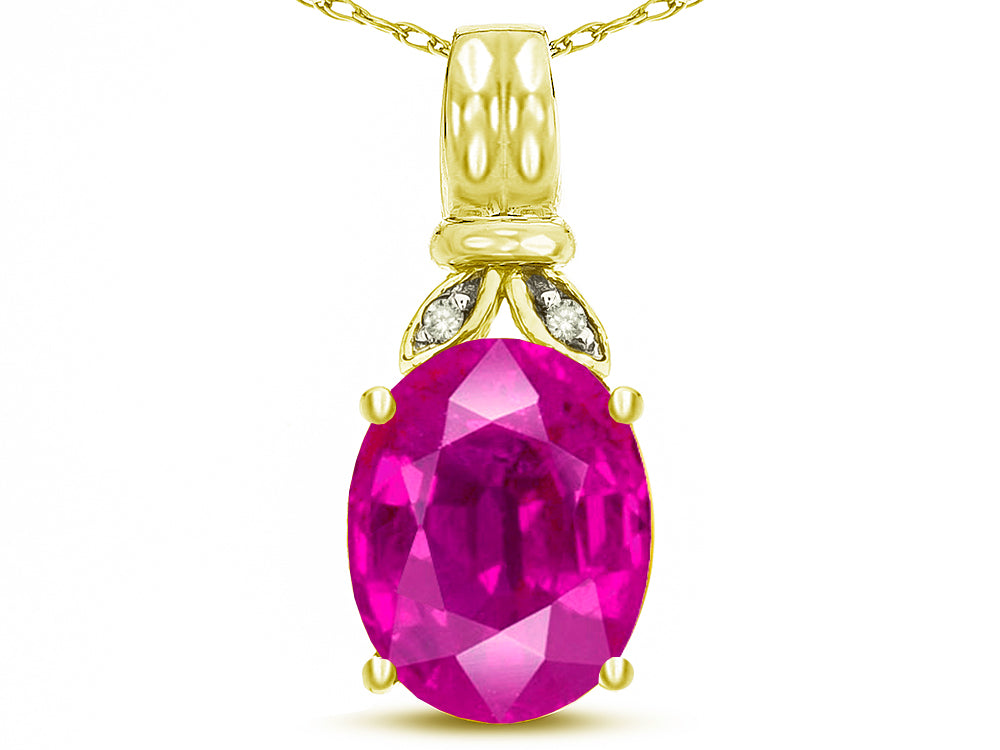 Star K  Oval 10x8 Simulated Pink Tourmaline Fashion Pendant Necklace