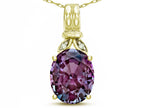 Star K  Oval 10x8 Simulated Alexandrite Fashion Pendant Necklace