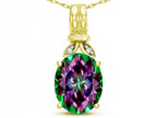 Star K  Oval 10x8 Rainbow Mystic Topaz Fashion Pendant Necklace