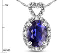Star K  Oval 8x6mm Genuine Iolite Vintage Antique Look Heart Pendant Necklace