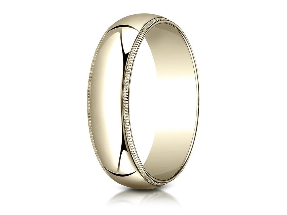 Benchmark® 18k Gold 6.0mm Traditional Dome Oval Ring With Milgrain