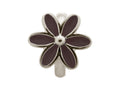 Endless Jewelry Black Enamel Flower Silver Black Enamel Rhodium Silver Finish
