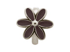 Endless Jewelry Black Enamel Flower Silver Black Enamel Rhodium Silver Finish