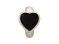 Endless Jewelry Black Enamel Heart Silver Black Enamel Rhodium Silver Finish
