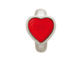Endless Jewelry Red Enamel Heart Silver Red Enamel Rhodium Silver Finish