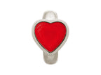 Endless Jewelry Red Enamel Heart Silver Red Enamel Rhodium Silver Finish