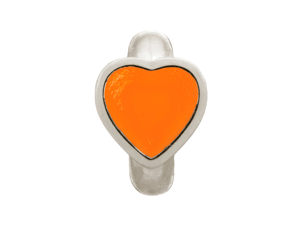 Endless Jewelry Coral Enamel Heart Silver Coral Enamel Rhodium Silver Finish