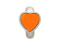 Endless Jewelry Coral Enamel Heart Silver Coral Enamel Rhodium Silver Finish