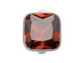 Endless Jewelry Big Garnet Cube Silver Garnet Crystal Rhodium Silver Finish