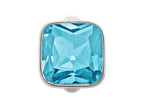 Endless Jewelry Big Sky Blue Cube Silver Sky Blue Crystal Rhodium Silver Finish