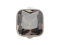 Endless Jewelry Big Smokey Cube Silver Smokey Crystal Rhodium Silver Finish