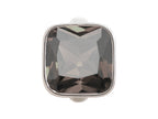 Endless Jewelry Big Smokey Cube Silver Smokey Crystal Rhodium Silver Finish