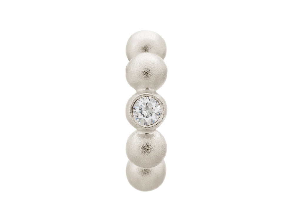 Endless Jewelry White Flashy Dot Silver White Cubic Zirconia Rhodium Silver Finish