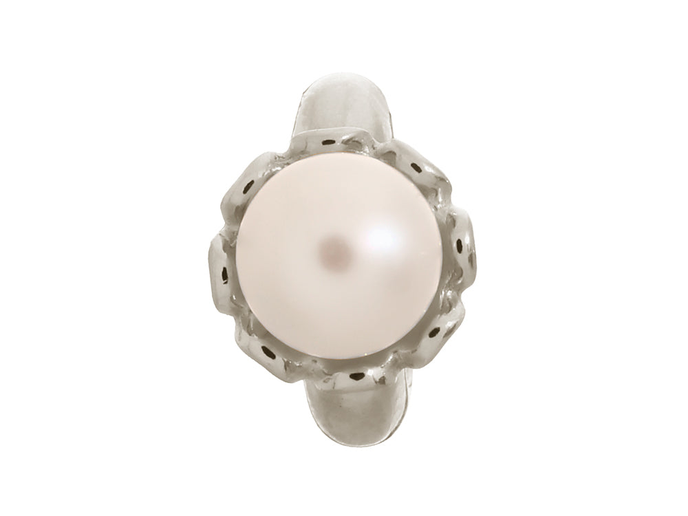 Endless Jewelry White Pearl Flower Silver White Pearl Rhodium Silver Finish