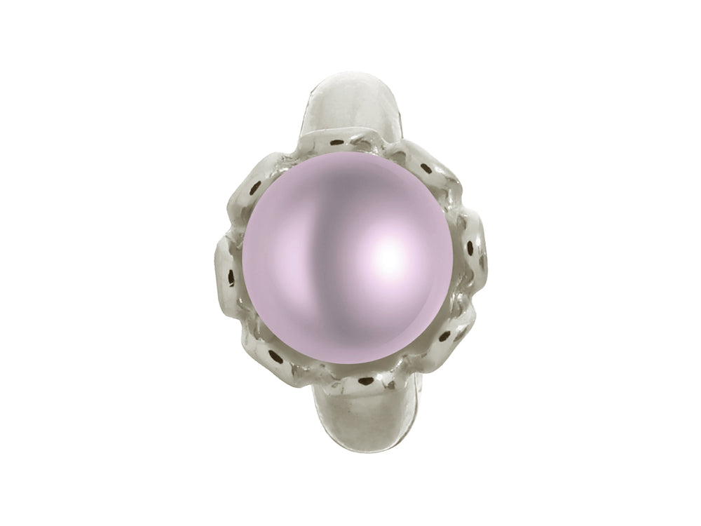 Endless Jewelry Purple Pearl Flower Silver Purple Pearl Rhodium Silver Finish