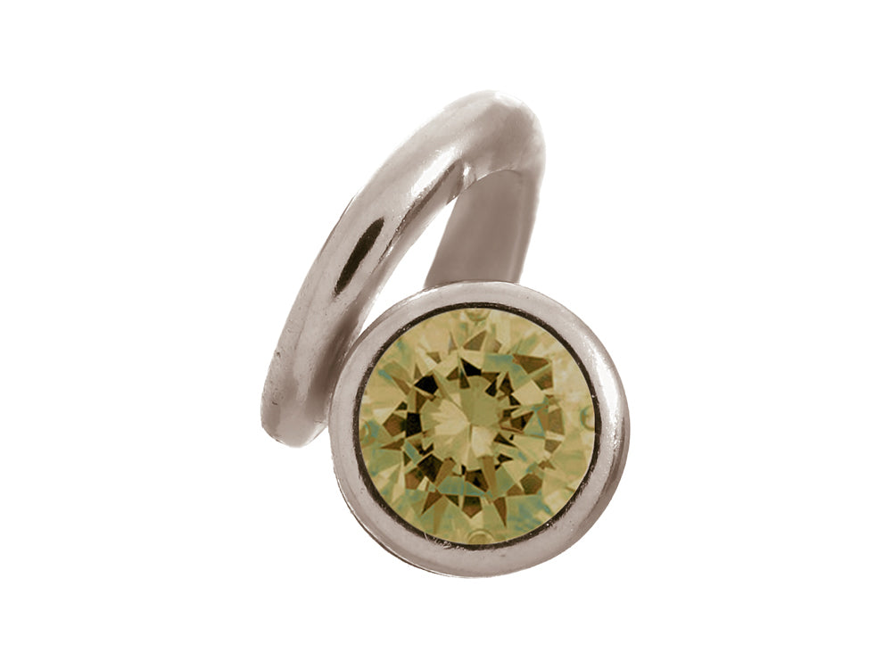 Endless Jewelry Peridot Snake Silver Peridot Cubic Zirconia Rhodium Silver Finish