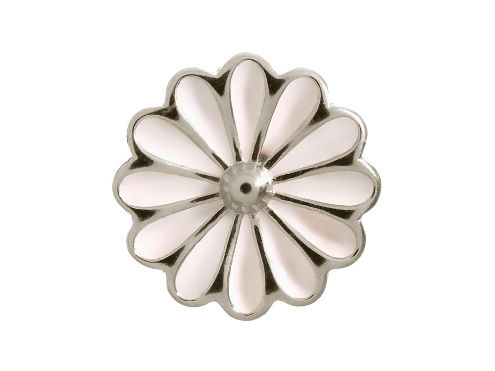 Endless Jewelry White Daisy Silver White Enamel Rhodium Silver Finish