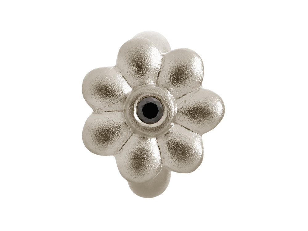 Endless Jewelry Black Flower Dream Silver Black Cubic Zirconia Rhodium Silver Finish