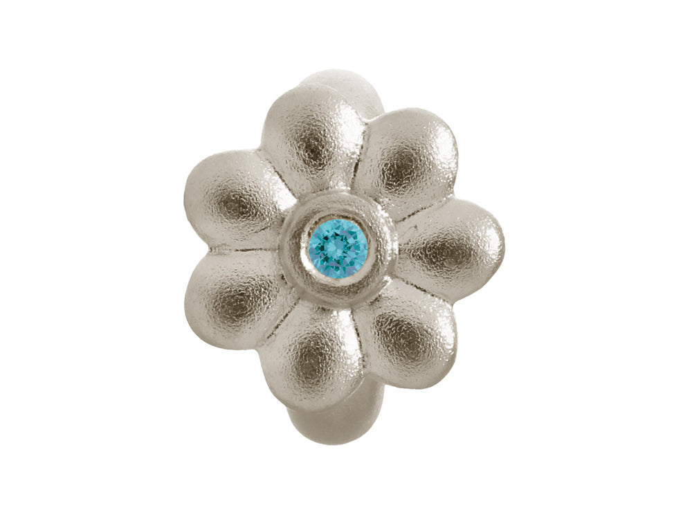 Endless Jewelry Blue Flower Dream Silver Blue Cubic Zirconia Rhodium Silver Finish