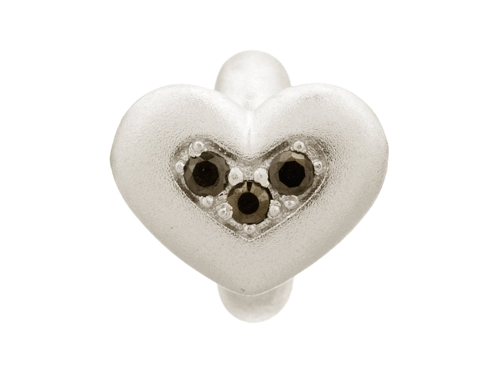Endless Jewelry Black Triple Love Silver Black Cubic Zirconia Rhodium Silver Finish