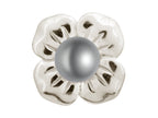 Endless Jewelry Big Grey Pearl Flower Silver Grey Pearl Rhodium Silver Finish