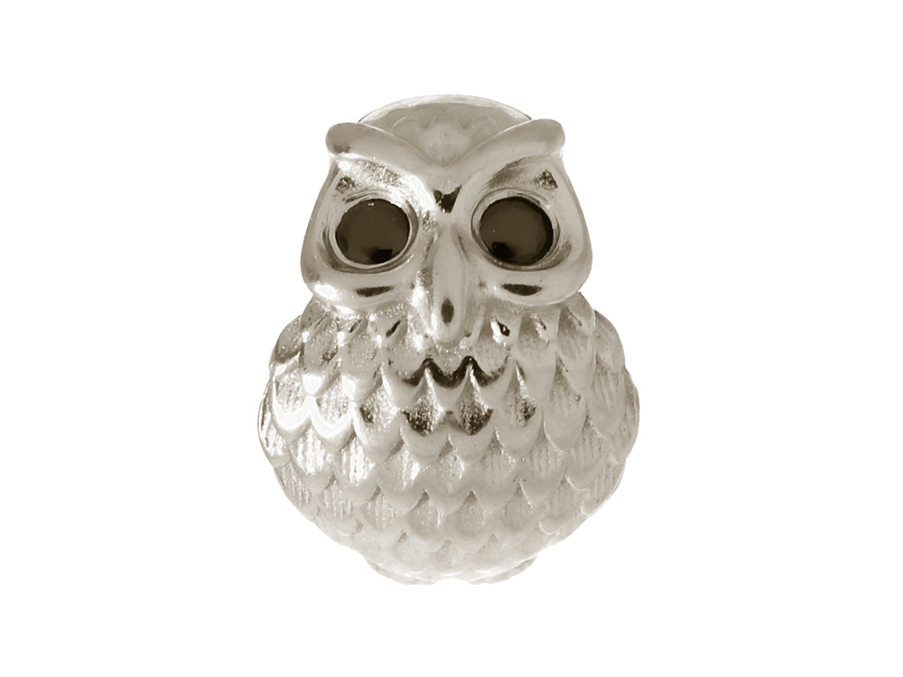 Endless Jewelry Owl Silver Black Cubic Zirconia Rhodium Silver Finish