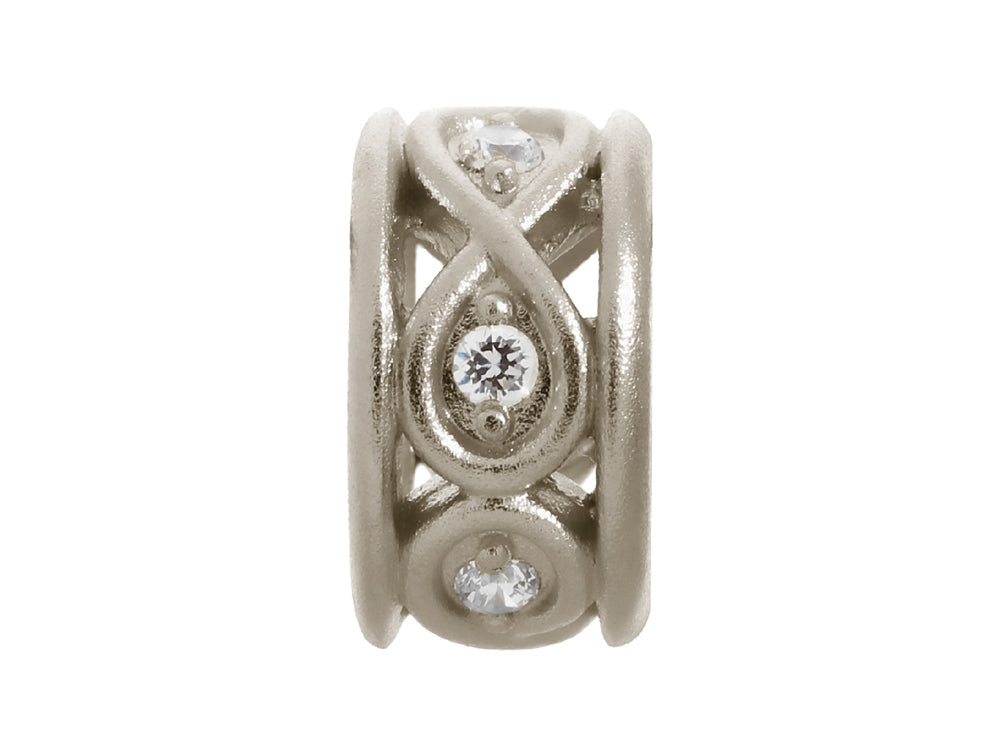 Endless Jewelry Sparkling White Eternity Silver White Cubic Zirconia Rhodium Silver Finish