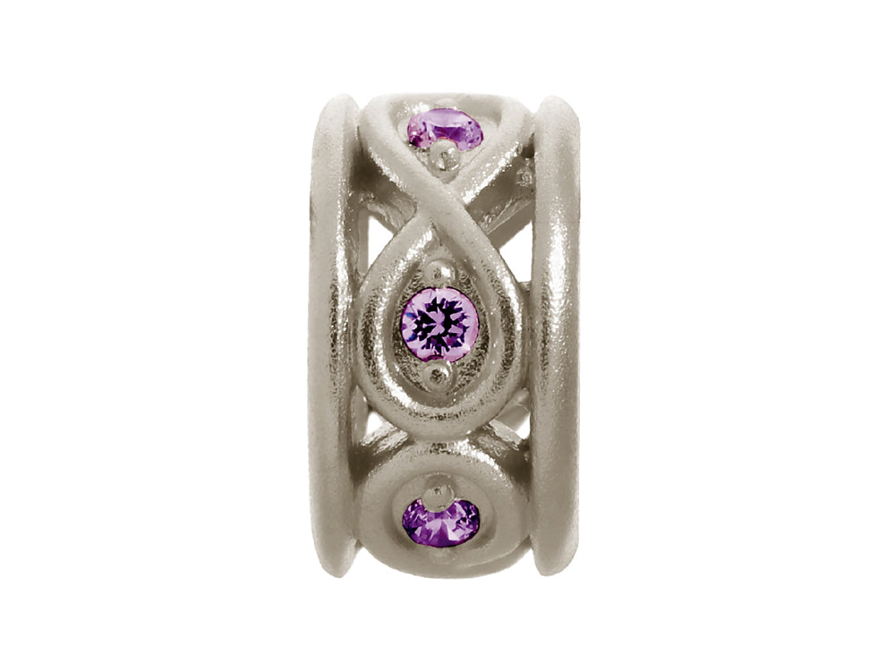 Endless Jewelry Sparkling Amethyst Eternity Silver Amethyst Cubic Zirconia Rhodium Silver Finish