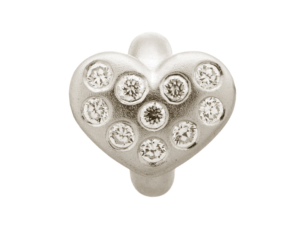 Endless Jewelry White Heart Of Love Silver White Cubic Zirconia Rhodium Silver Finish