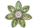 Endless Jewelry Big Peridot Flower Silver Peridot/white Cubic Zirconia Rhodium Silver Finish