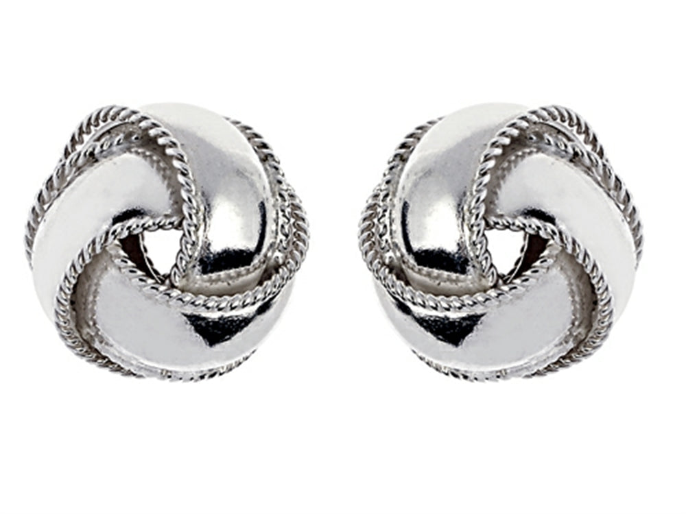 Finejewelers Sterling Silver Love Knot Earrings 12.5mm