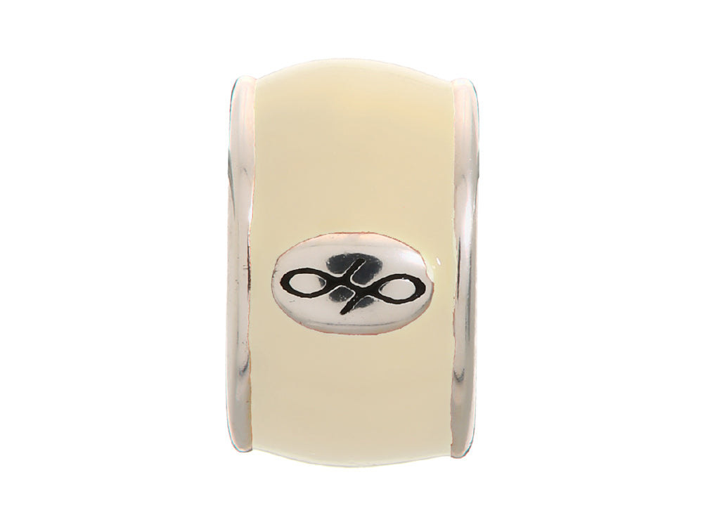 Endless Jewelry Cream Endless Enamel Silver Cream Enamel Rhodium Silver Finish