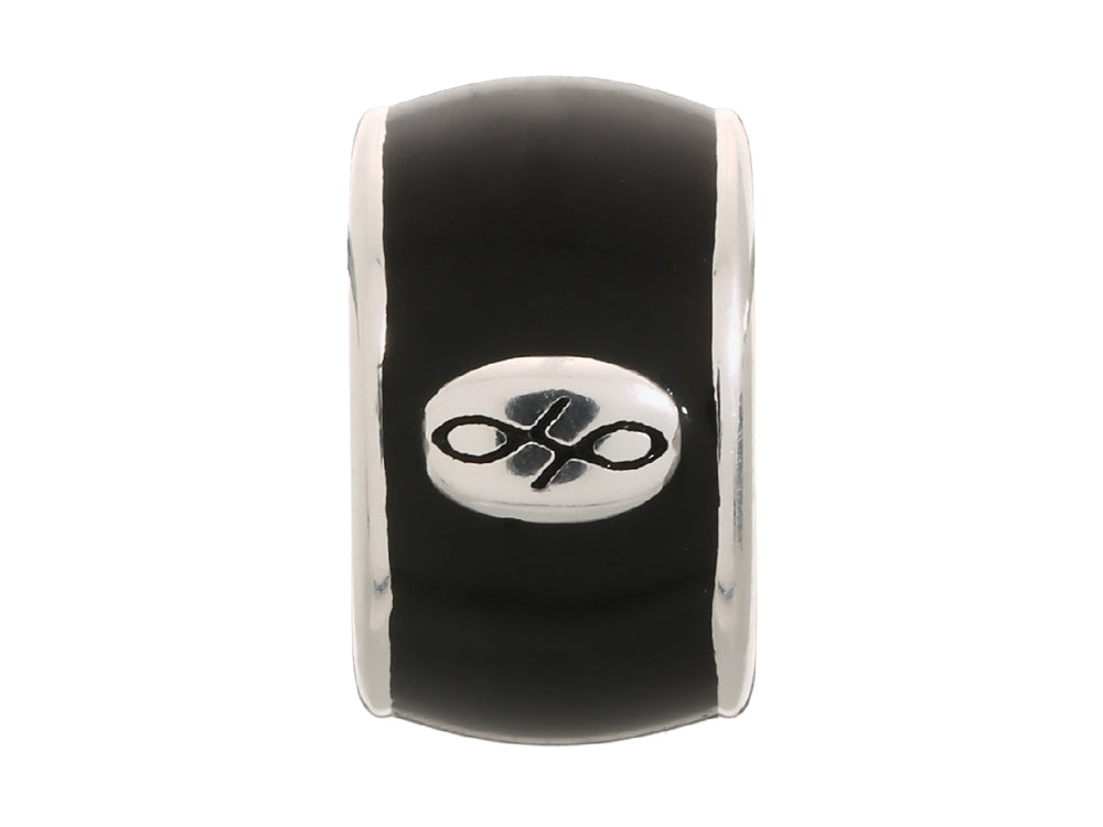 Endless Jewelry Black Endless Enamel Silver Black Enamel Rhodium Silver Finish