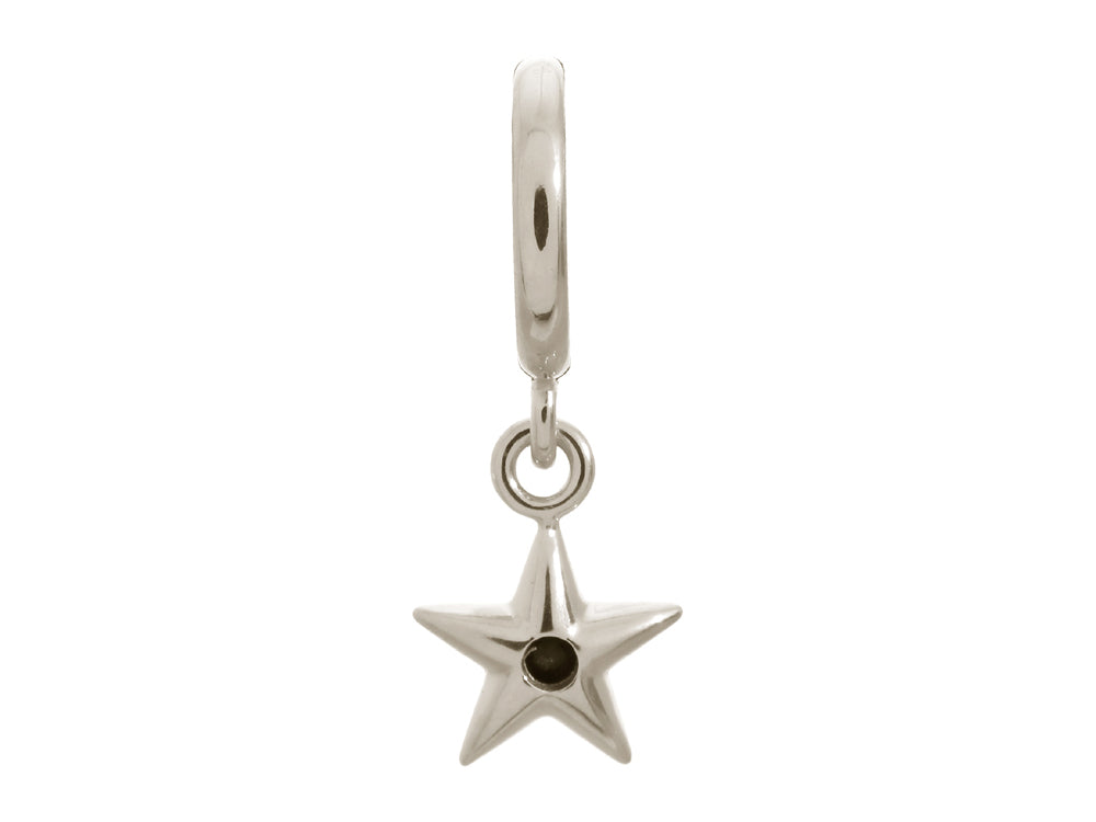 Endless Jewelry Black Shiny Star Silver Black Cubic Zirconia Rhodium Silver Finish
