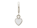 Endless Jewelry White Enamel Heart Drop Silver White Enamel Rhodium Silver Finish