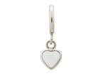 Endless Jewelry White Enamel Heart Drop Silver White Enamel Rhodium Silver Finish