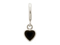 Endless Jewelry Black Enamel Heart Drop Silver Black Enamel Rhodium Silver Finish