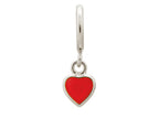 Endless Jewelry Red Enamel Heart Drop Silver Red Enamel Rhodium Silver Finish