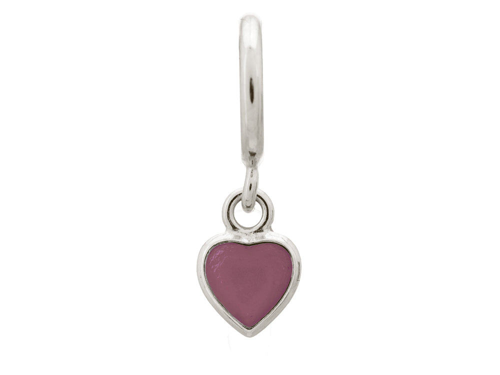 Endless Jewelry Violet Enamel Heart Drop Silver Violet Enamel Rhodium Silver Finish