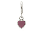 Endless Jewelry Violet Enamel Heart Drop Silver Violet Enamel Rhodium Silver Finish