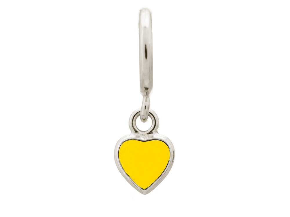 Endless Jewelry Sun Enamel Heart Drop Silver Sun Enamel Rhodium Silver Finish