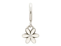 Endless Jewelry White Enamel Flower Drop Silver White Enamel Rhodium Silver Finish