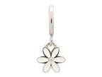 Endless Jewelry White Enamel Flower Drop Silver White Enamel Rhodium Silver Finish