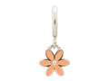 Endless Jewelry Coral Enamel Flower Drop Silver Coral Enamel Rhodium Silver Finish