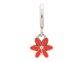 Endless Jewelry Red Enamel Flower Drop Silver Red Enamel Rhodium Silver Finish