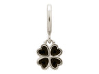 Endless Jewelry Black Clover Silver Black Enamel Rhodium Silver Finish