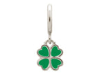 Endless Jewelry Green Clover Silver Green Enamel Rhodium Silver Finish