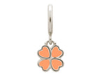 Endless Jewelry Coral Clover Silver Coral Enamel Rhodium Silver Finish