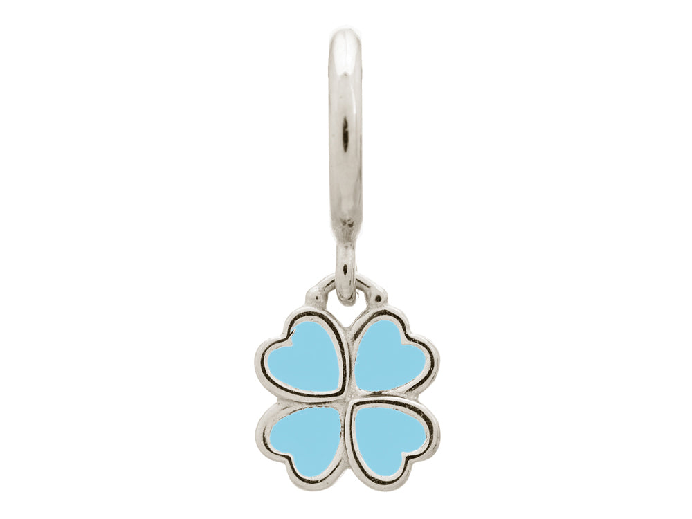 Endless Jewelry Light Blue Clover Silver Light Blue Enamel Rhodium Silver Finish